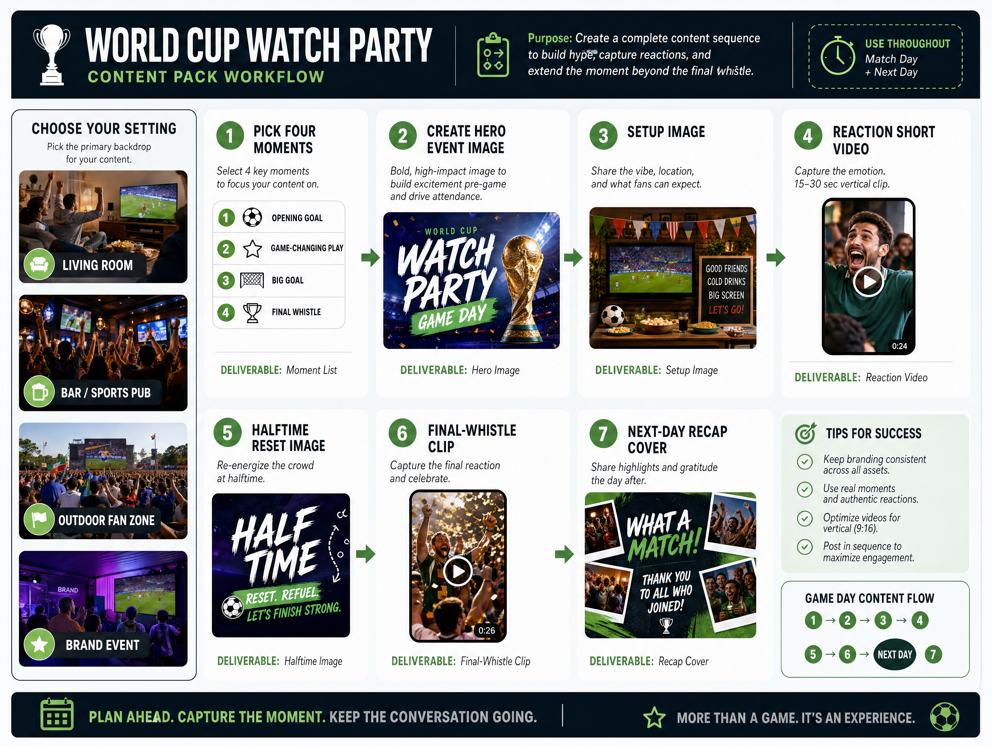 A simple World Cup watch party content workflow